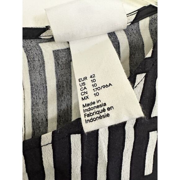 GP & J Baker X H&M Black & Ivory Geometric Print Dress SZ 10 - Picture 3 of 10